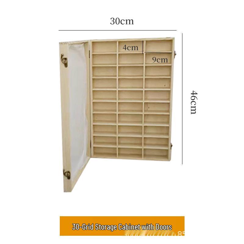 In-Stock Wall-Mounted Solid Wood Toy Rack: Multi-Grid Car Storage & Figurine Display