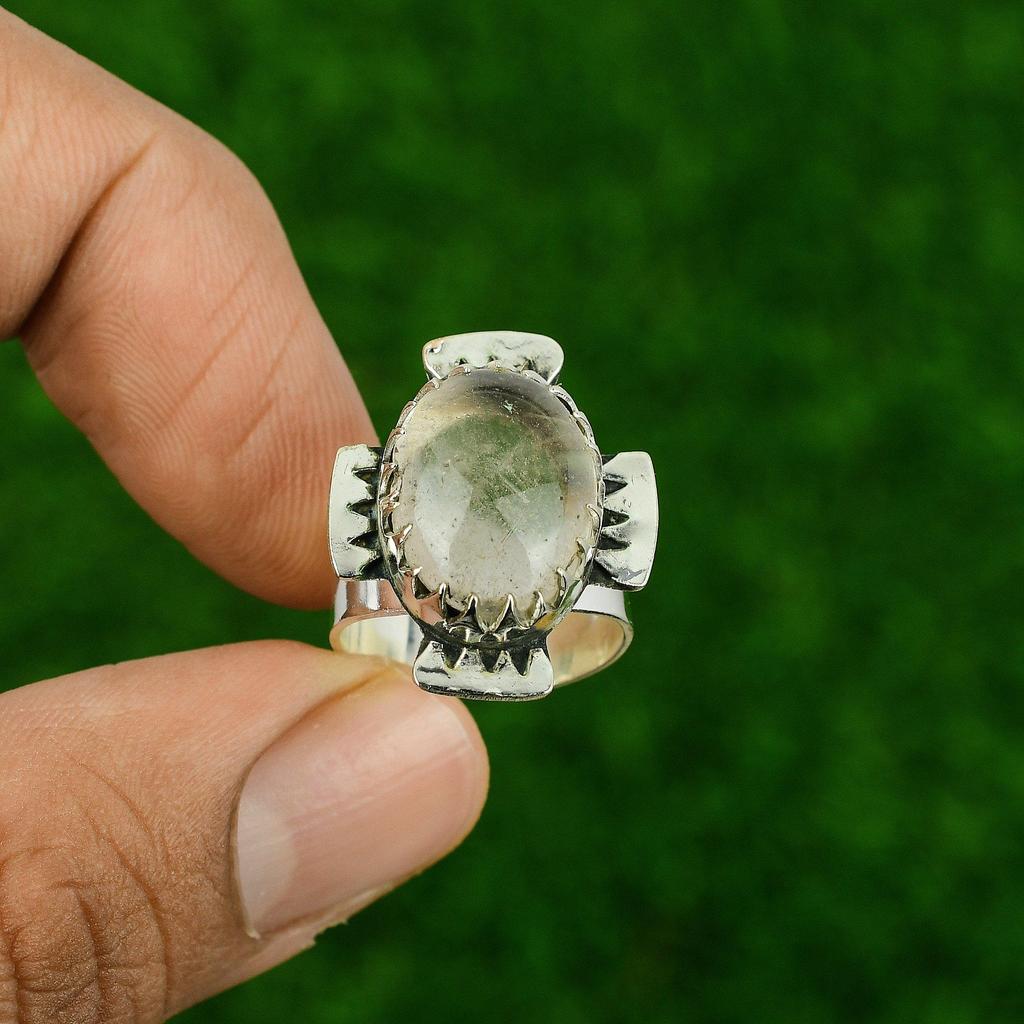 Natural Moonstone Unique Wife Statement June Ring Jewelry Size 6 Sterling Silver