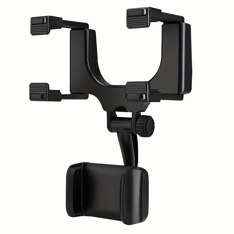 Universal Adjustable 360-Degree Rotating Car Rear View Mirror Mount Stand - GPS Navigation and Cell Phone Holder with Easy Installation
