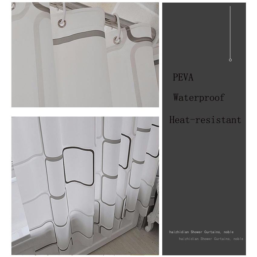Modern Bath Curtains Plaid Shower Curtains Waterproof PEVA For Bathroom Bathtub Large Wide Bathing Cover Hooks Rideau De Bain