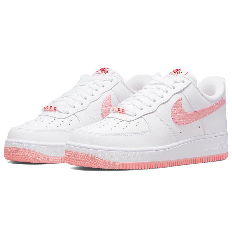 Nike Zapatillas Air Force 1 Low Día de San Valentín 2022 para Mujer Blanco Rojo Universitario Vela DQ9320-100