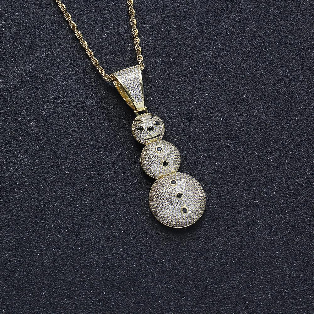 Snowman Zircon Pendant: Hip Hop Jewelry & Rap Accessory