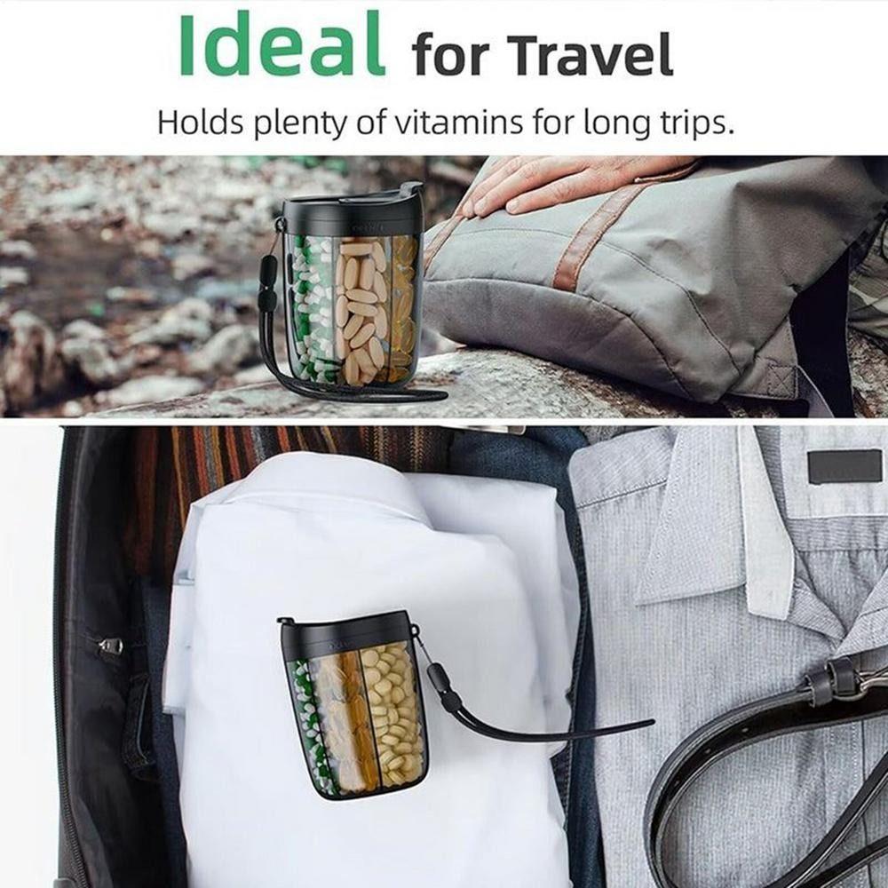 Transparent Pill Large Organizer 6 Grids Pill Dispenser Bottle for Home Office