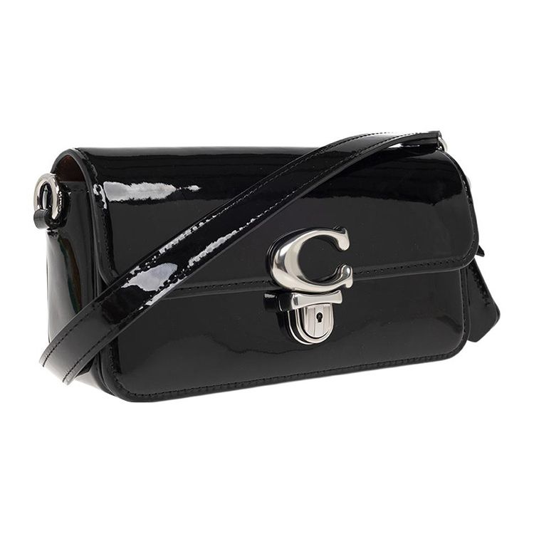 Coach Studio 20 Solid Color Detachable Shoulder Strap Push Button Flap Closure Leather Handheld Crossbody Shoulder Bag Women Handbags CE761-LHBLK