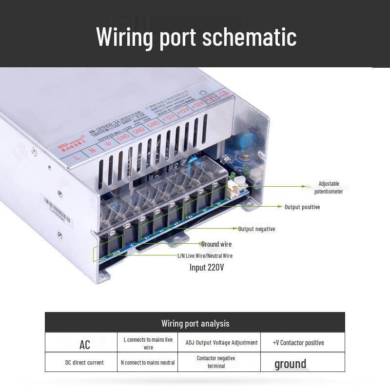 600W 12V to 220V Integrated PFC Power Supply, 53A High-Power Switching