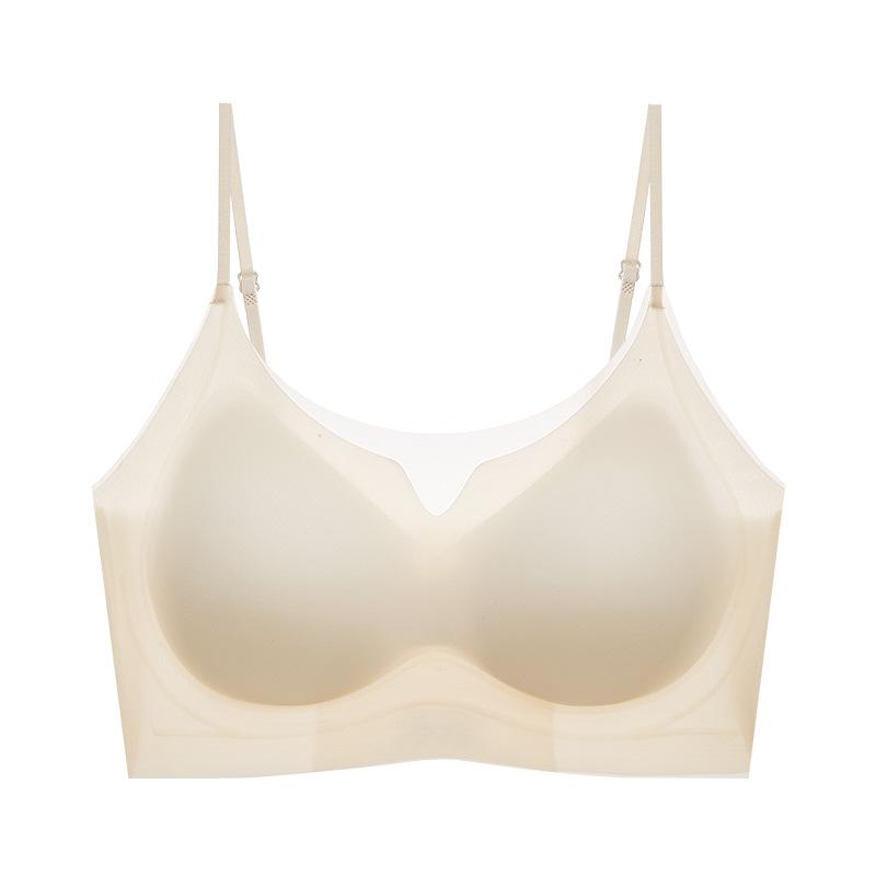 Jelly Glue Soft Support Sports Vest Underwear Women's Fixed Cup No Steel Ring Gathering Breathable Non-marking Anti-vibration Bra