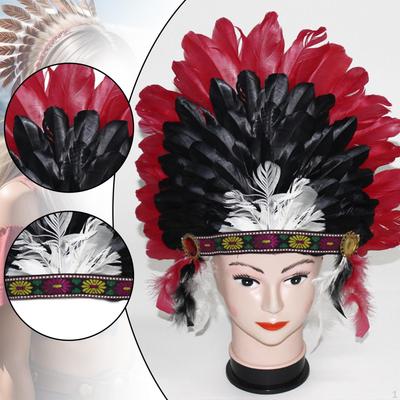 Indian Feather Headdress Photo Props Unique Hat for Themed Party