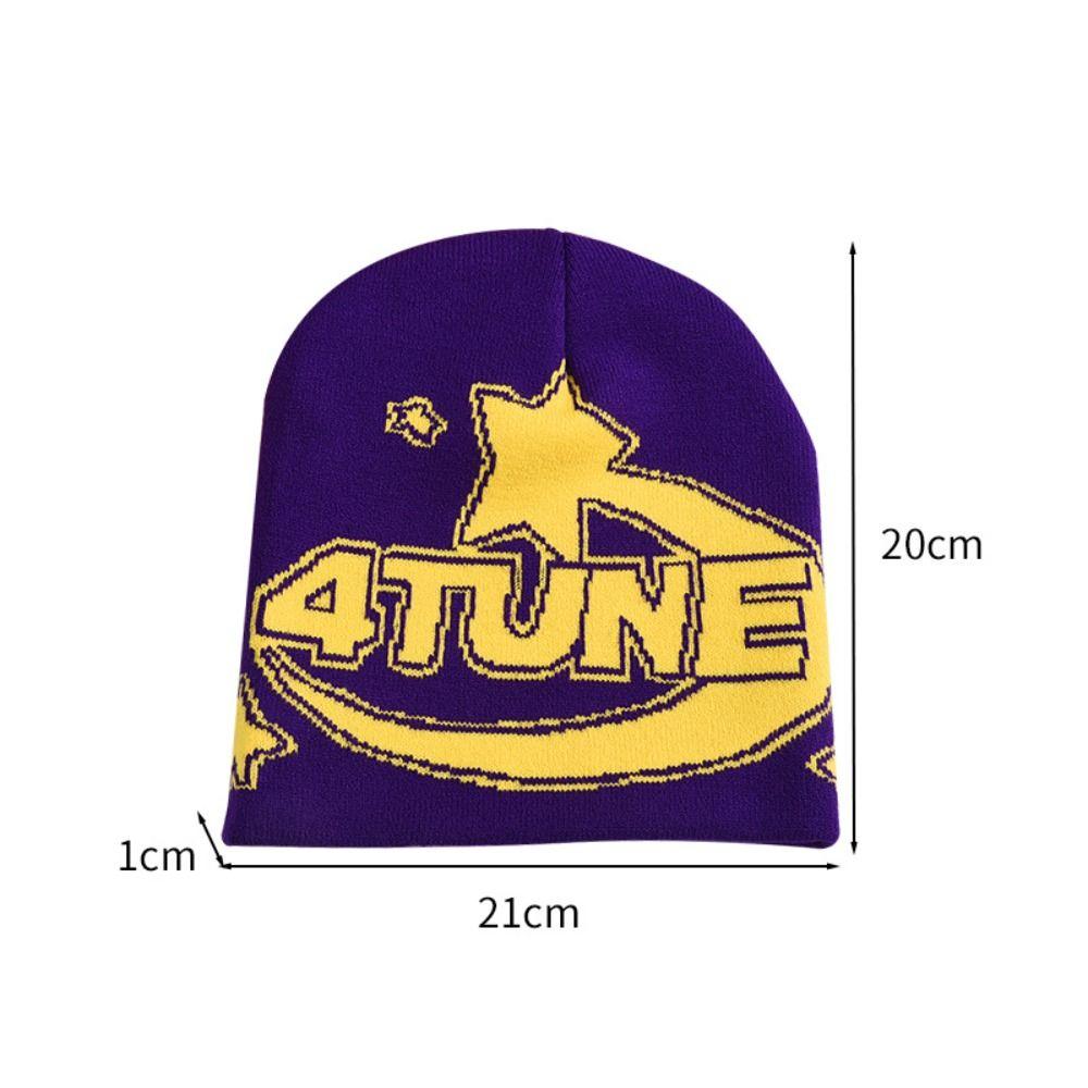 Elastic Beanies Cap Thickened Jacquard Hat Fashion Knitted Hat  Men Women