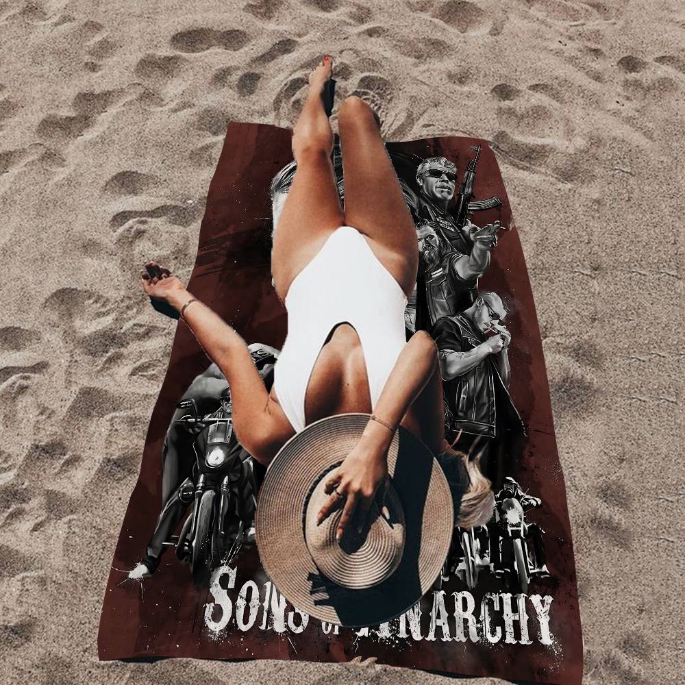 Classic Crime S-Sons Of A-Anarchy Beach Towel Colorful Bath Towels For Girl Microfiber Quick Dry Sand Yoga Spa Gym Pool