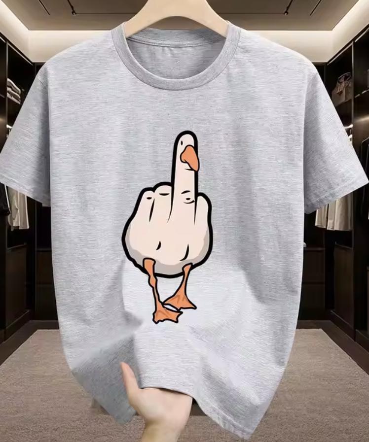 Men's Summer 100% Cotton High Quality Fashionable Casual Sports Loose Fun Pattern Printed Round Neck Short Sleeve T-shirt Top