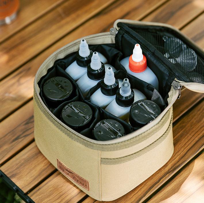 Outdoor Portable Seasoning Bottle Set Camping Picnic Seasoning Dispenser Sealed Oil Bottle Combination Seasoning Storage Bag