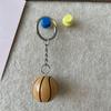 Creative 3D Basketball Football Keychain Handmade Resin Sport Theme Decoration For Bags Keys Car Interior Gift