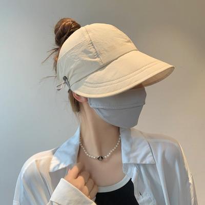 Sunscreen Cap Women'S Summer Can Tie Ponytail Anti-Ultraviolet Sun Hat Peaked Cap Empty Top Hat Sun Hat