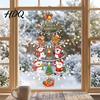 No Glue Glass Decoration Reusable Christmas Window Clings Double Sided PVC Static Stickers Snowman Snowflake Elk Santa Claus Decor Xmas Tree Decals