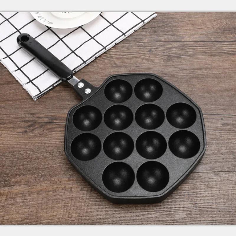 Aluminum Alloy Octopus Small Balls Baking Pan 12 Cavities Takoyaki Maker Home Cooking Tools