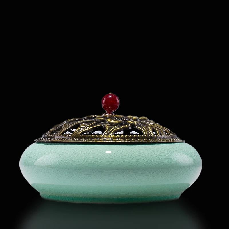 Y Duża podstawka na spirale przeciw komarom Salon kadzielnica na patyczki zapachowe Smok drzewo sandałowe ceramika z pokrywką dom ognioodporna stożkowa kadzielnica