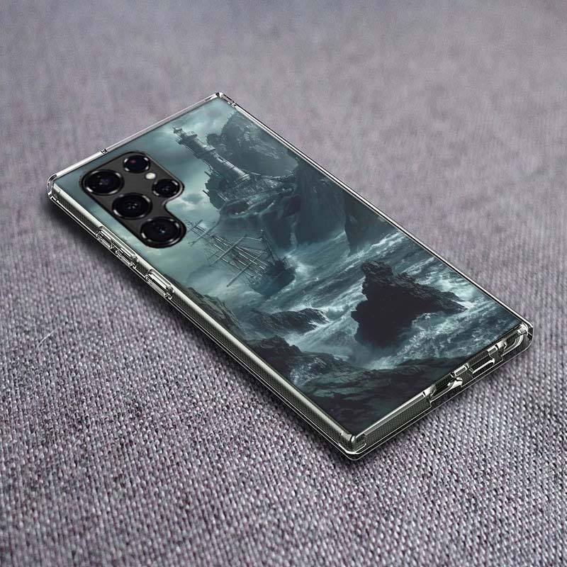 Lighthouse Phone Case For Samsung Galaxy S24 S23 S21 S20 FE S22 S26 Ultra S25 Edge S10 Plus Cover Clear TPU Capa Shell Coque Sho