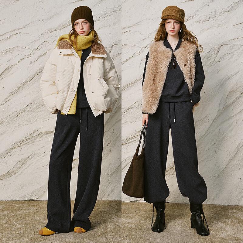 CHU YU Women's Winter Fleece-Lined Two-Piece Loungewear Set
