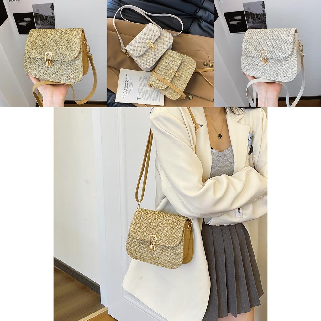 2024 New Fashion Woven Bag Stylish Chain Shoulder Bag For Daily Commuting Beach Bag