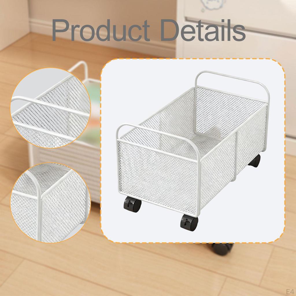 Rolling Book File Cart Organizer Easy To Use Portable Durability Utility Storage Under