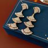 Silver Needle Light Luxury Rhinestone Fan Tassel Earrings - Exquisite High-End Ear Jewelry