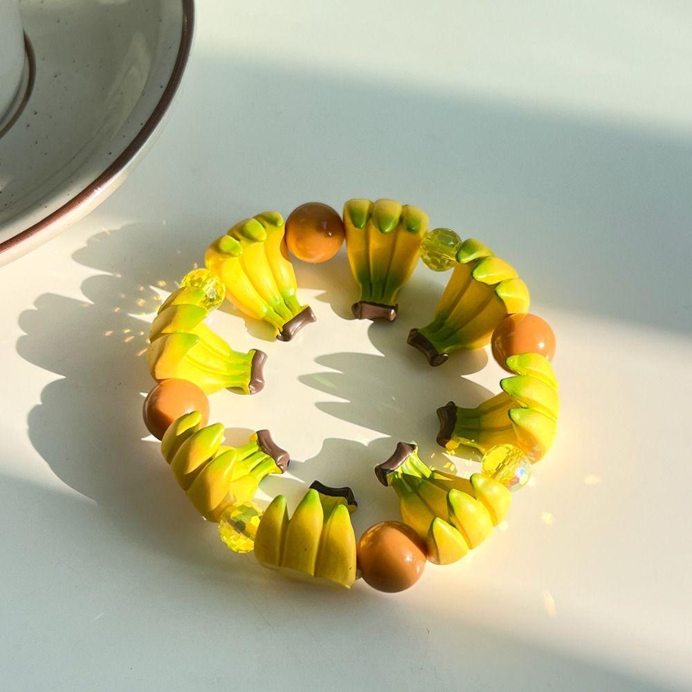 Beaded Simulation Fruit Bracelet Dopamine Summer Bohemian Jewelry  Vacation Accessories