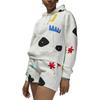 Jordan Graffiti Color Block Print Fleece Casual Hoodie Women Tops White DQ4606-133