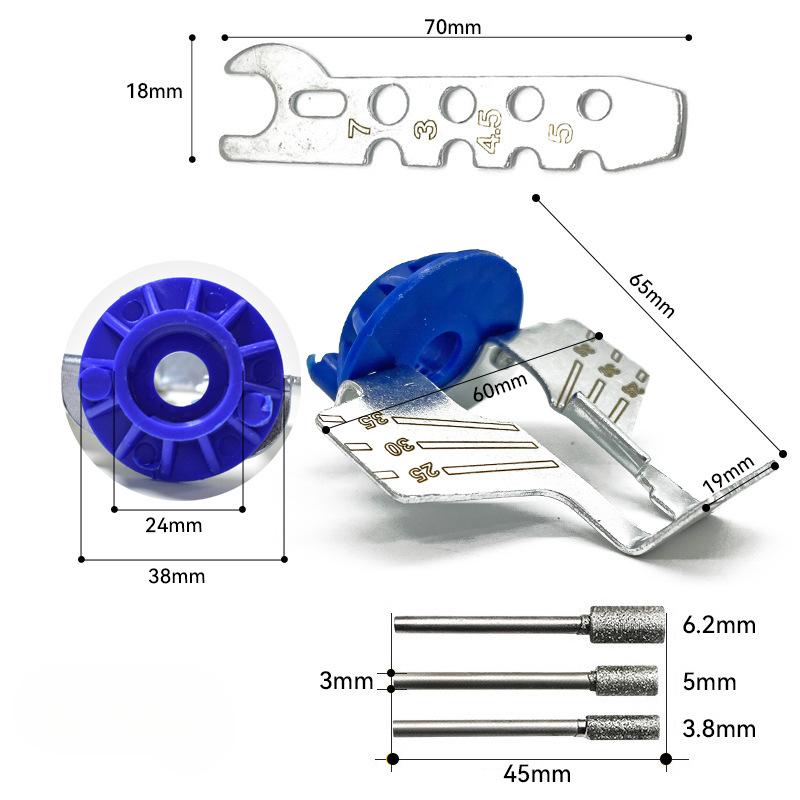 Chainsaw Sharpening Kit Rotary Sharpener Tool Chain Machine Head Saw Chains Blade Guide Drill Adapt Electric Grinder Polishing Attachment Set