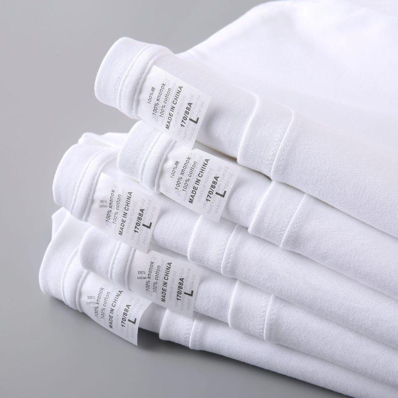 Live Broadcast 230g Heavyweight Pure Cotton Solid Color Long Sleeve T-Shirt with Printed Logo