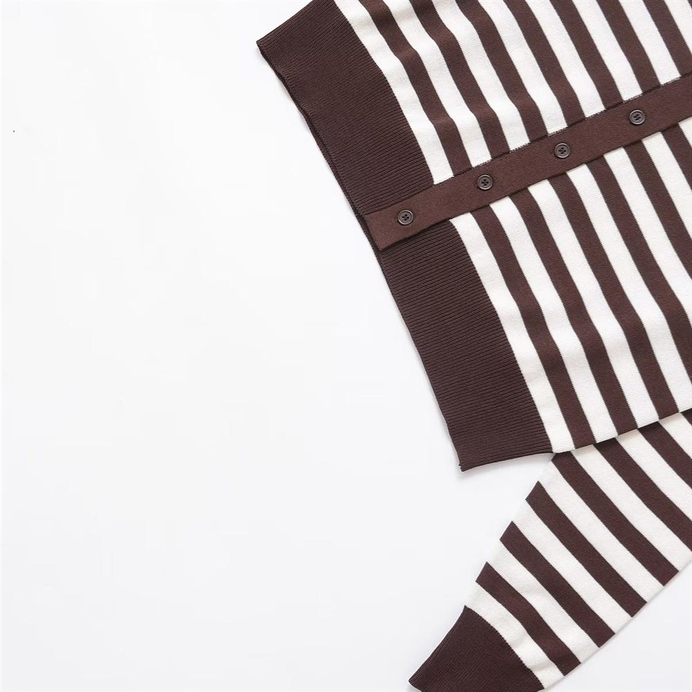 Spring 2025 Women's Color Block Striped Knit Top