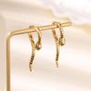 Snake Shape CZ Earrings For Women Gold Plated Zirconia Snake Dangle Earring Wedding Engagement Hypoallergenic Jewelry Gift