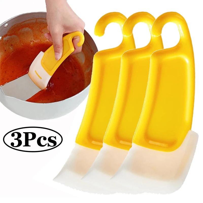 1/3 Silicone Tableware Cleaning Scraper Cleaning Spatula Cake Baking Scraper Pastry Small Tool Kitchen Cleaning Scraper