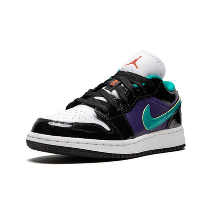 Jordan 1 Low Black Court Purple Turbo Green GS 553560-035