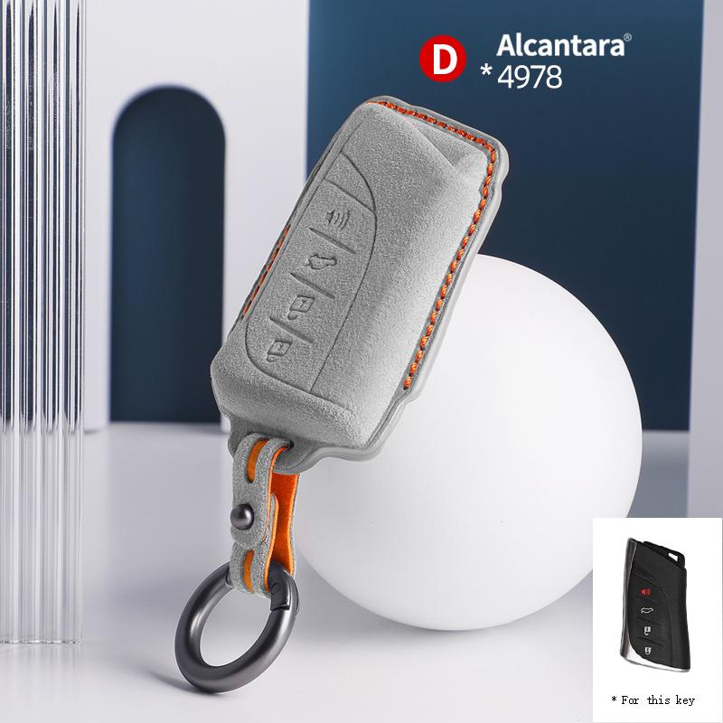 New Suede Key Case Car Key Cover Shell For For Lexus ES NX GS RX UX250 UX260 ES350 LC500 3/4 Button Remote Key Holder Keychain