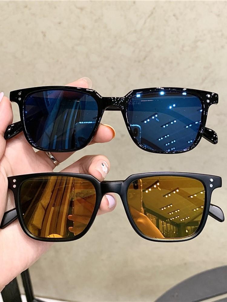 Male Vintage Sun Glasses Glasses Rectangular Classic Eyewear Accessories Rectangle Sun Eyeglasses Men Driving Glasses Male lentes de sol
