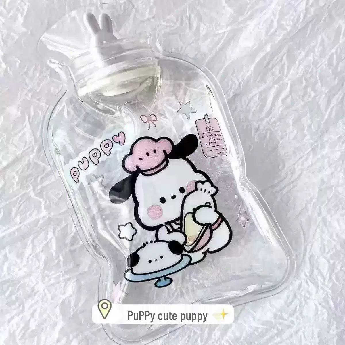 

Hello Kitty Cartoon Portable Hand Warmer: A Cute and Transparent Hot Water Bottle for Students. 10.5x17 cm [200ML]