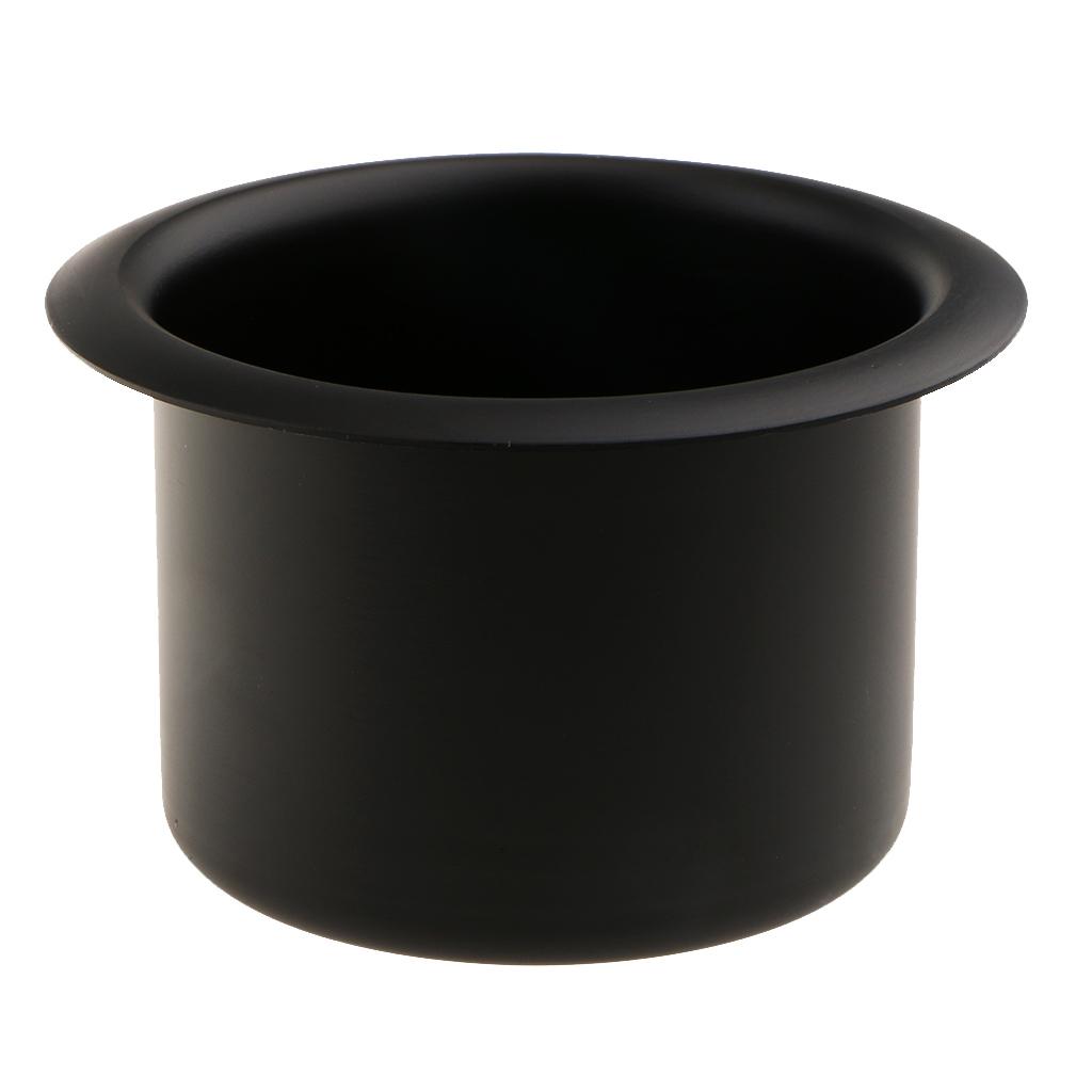 Aluminum Cup Drink Holder for Marine, Boat, RV, Camper, Trailer, Motorhome - Inner Diameter: 80mm/ 3.31inch, Black