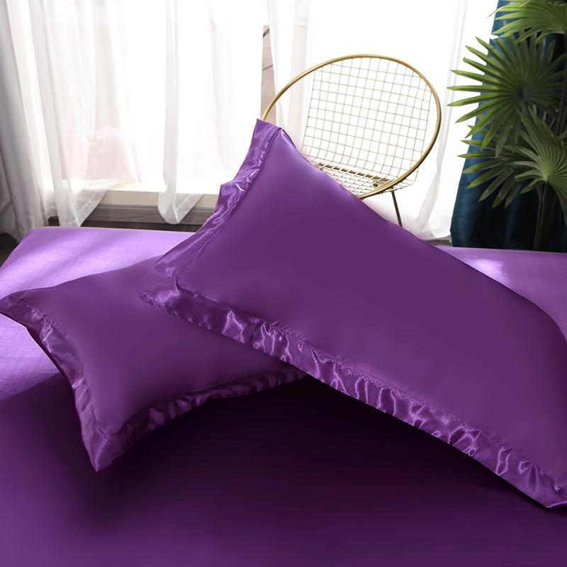 Eis-Seide Kissenbezug Einfarbig Schlicht Mode Waschbar 48*74cm 1/2 Stück Universeller Kissenbezug Bettwäsche Luxus Atmungsaktiv Bequem