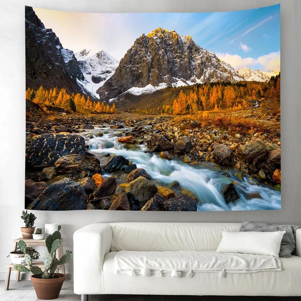 Natural Scenery Lake Sunset Decorative Tapestry Home Wall Living Room Office Decorative Tapestry