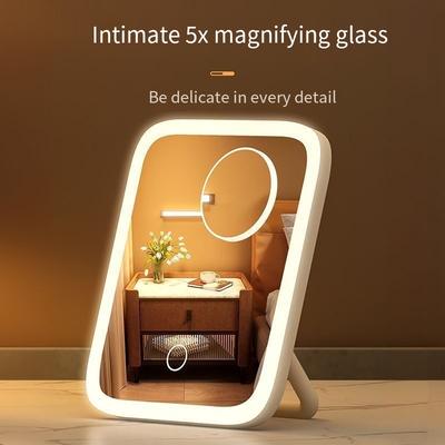 1PC Internet Celebrity LED Makeup Mirror New Mirror with Lamp Student Dormitory Ins Fill Light Desktop Vanity Mirror Charging Mirror