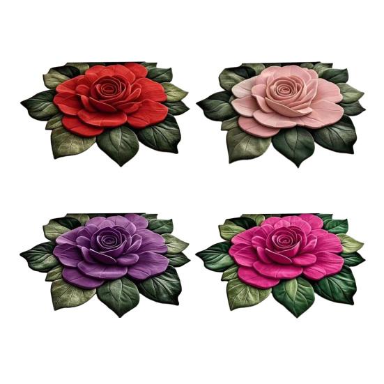 3D Flower Rug Realistic Floral Anti-Slip Floor Mat Absorbent Quick-Dry Bathroom Rug for Kitchen Bedroom Entryway Vanity Area