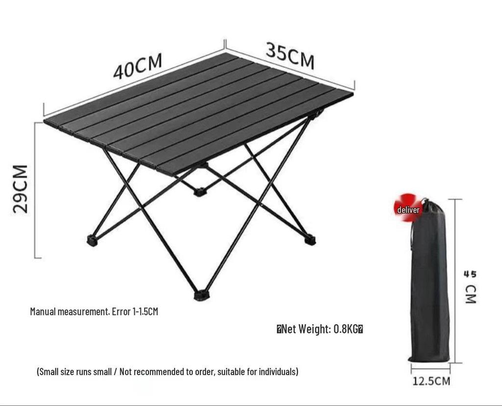 Portable Foldable Roll-Up Iron Camping Picnic Table with Iron Pipe Bracket