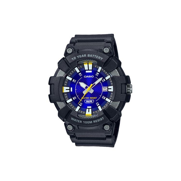 Casio Youth Series Fashion Trend Sports Watch 100m Waterproof Quartz Movement Resin Strap Men watches Blue MW-610H-2AV Blue Dial