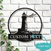 Custom Metal Lighthouse Sign, Personalized Nautical Wall Art, Coastal Home Indoor Outdoor Decor