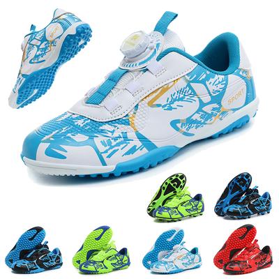 Kinder Fußballschuhe TF Fußballschuhe Professionelle Stollen Gras Training Sportschuhe Rotierender Druckknopf Jungen Outdoor Futsal Turf Soocer Stiefel 28-39