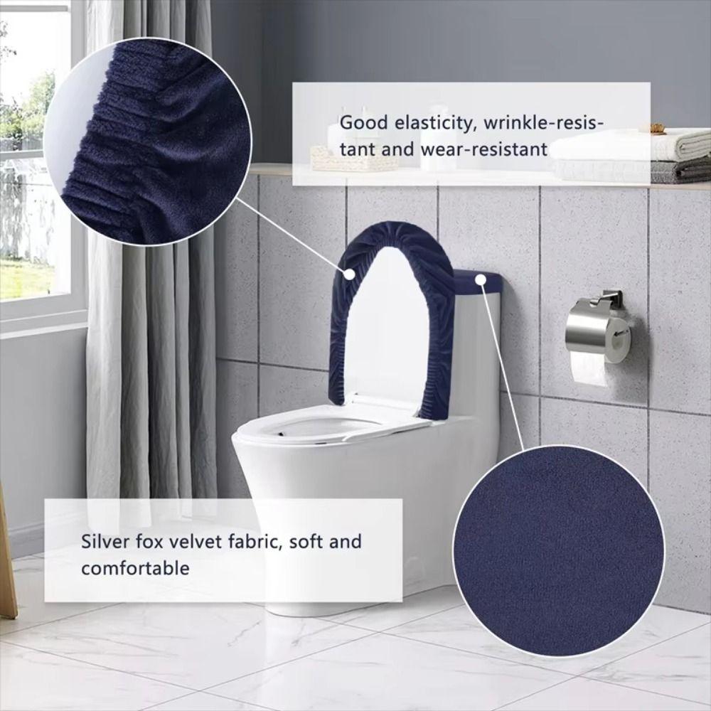 2Pcs/Set Thickened Toilet Seat Cover Soft Touch Tank Lid Cover Toilet Lid Cover Protective Sleeves