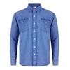 Mens Denim Collared Long-Sleeved Shirt