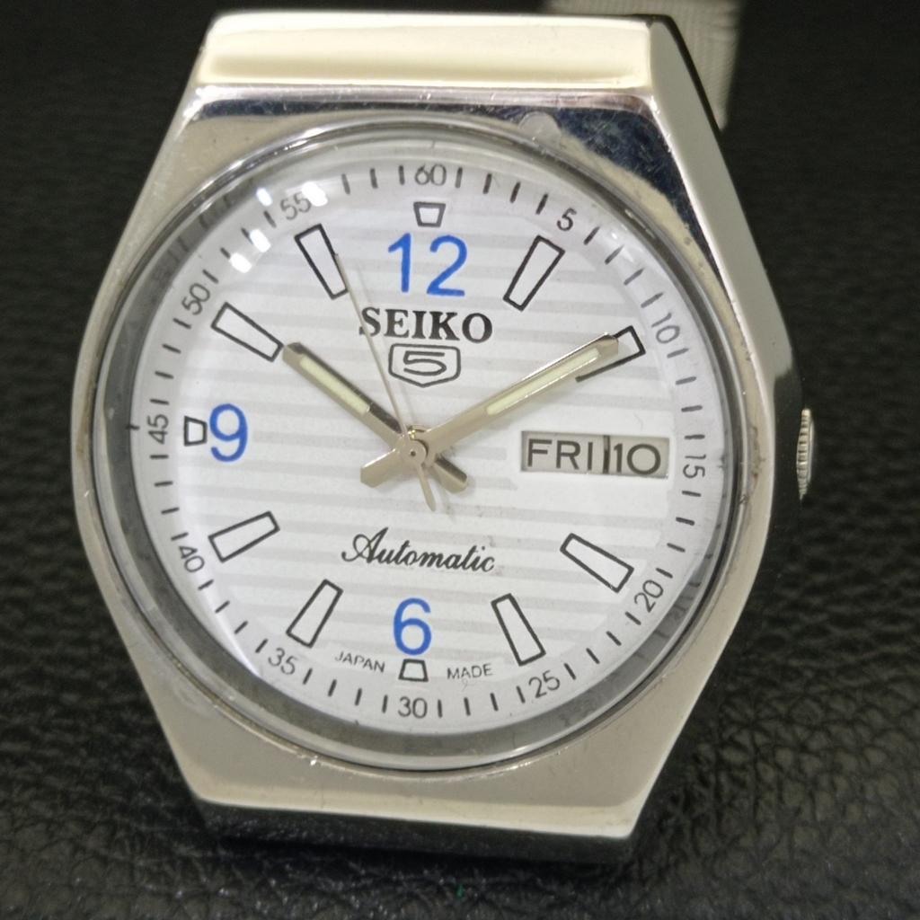 AUTOMATIC 6309A VINTAGE SEIKO 5 JAPAN MENS WHITE COLOR DIAL WATCH a701637-5 R206c-a701637