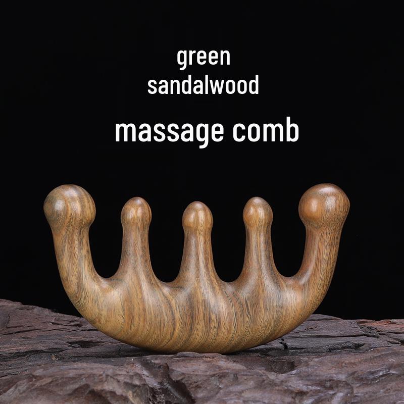 

Wide-tooth Green Sandalwood Meridian Massage Comb