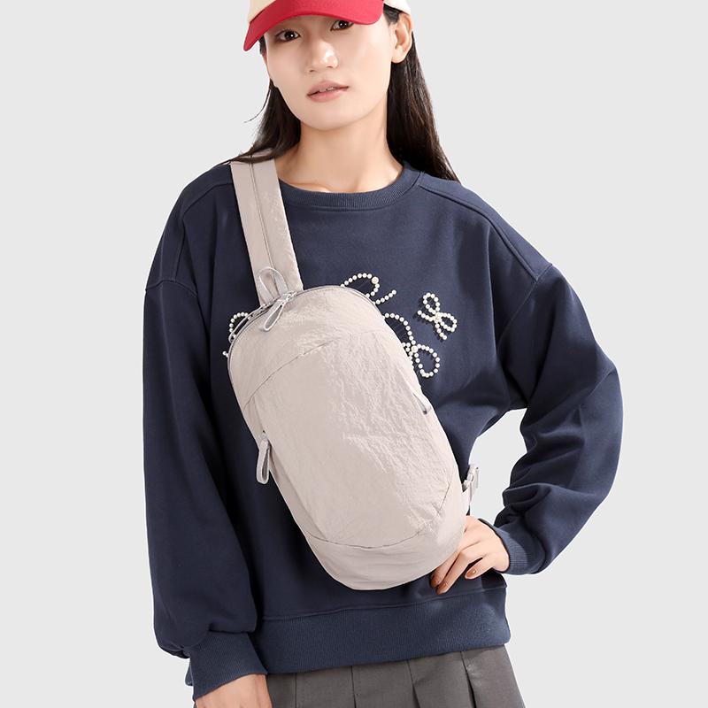 Crossbody Bag Outdoor Sports Chest Bag Large Capacity Solid Color Shoulder Bag